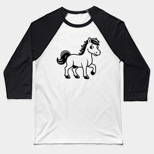 Cartoon Horse Baseball T-Shirt